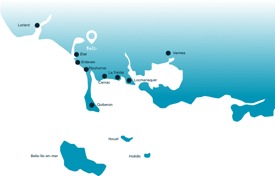 Carte de Bretagne pointant Belz